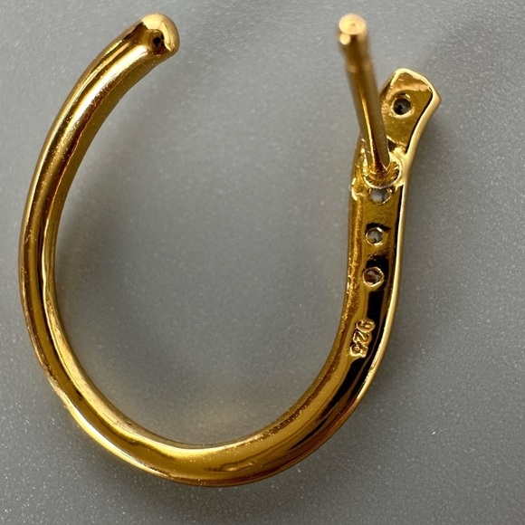 14k Gold Vermeil Curved Open Earrings - Picture 9 of 15